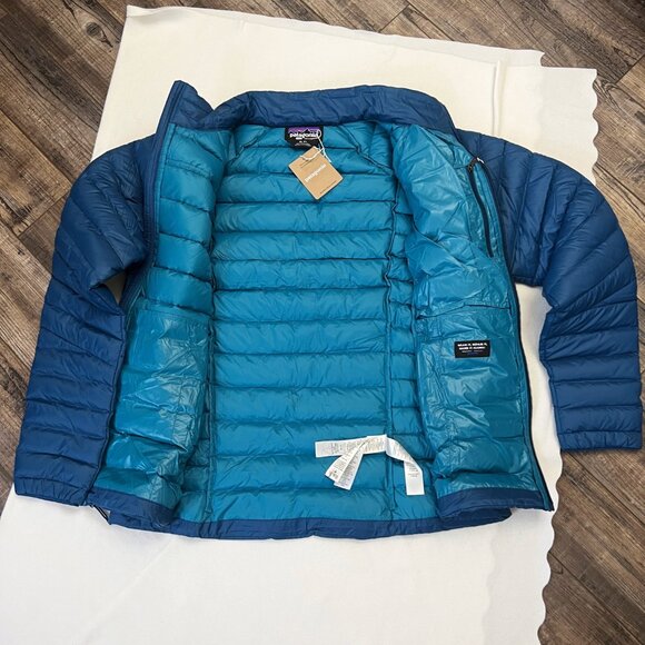 NEW $279 Patagonia Women Down Sweater 2XL Lagom Blue Full Zip Puffer Coat Jacket - Picture 10 of 12